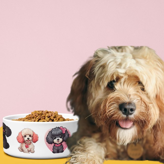 Comedero Perro de San Valentín | tazones de perro (Valentine Poodle Dog | dog bowls)