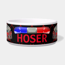 Comedero Perro del Departamento de Bomberos Personalizado