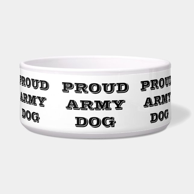 Comedero Perro del ejército orgulloso de la mascota Bowl (Frente)