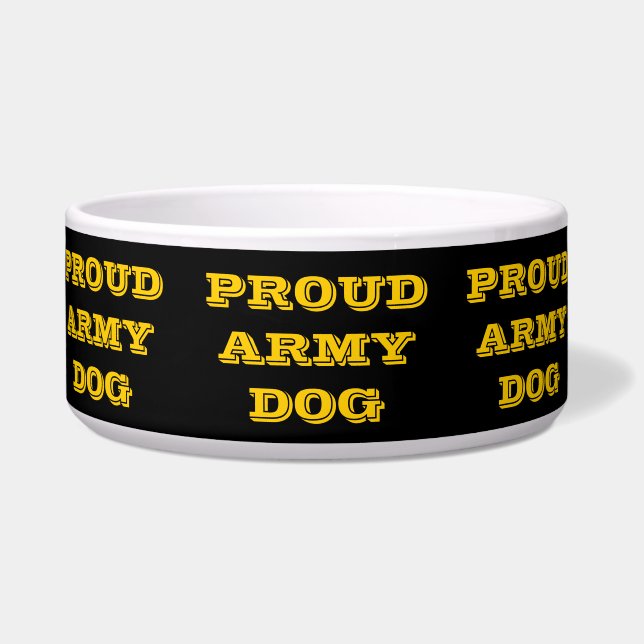 Comedero Perro del ejército orgulloso de la mascota Bowl (Frente)