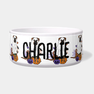 Comedero Perro fantasma Boxer Terrier Halloween