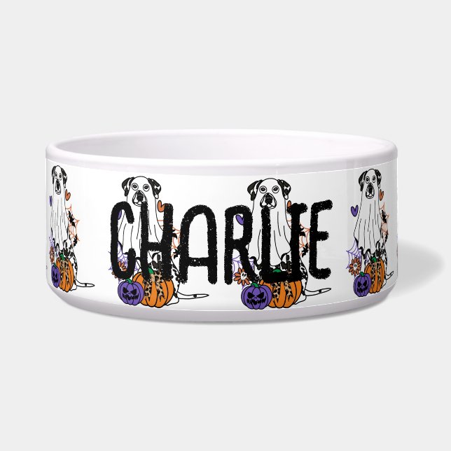 Comedero Perro fantasma de Dalmacia Halloween (Frente)