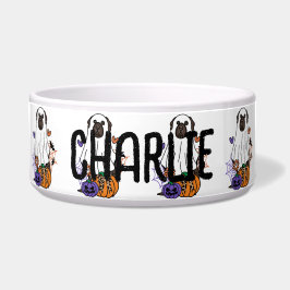 Comedero Perro fantasma de Labrador Brown Halloween