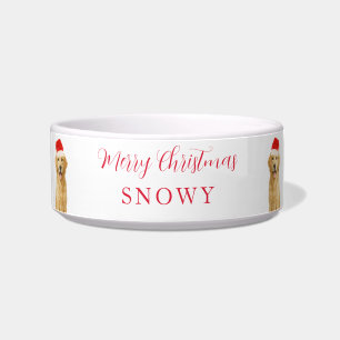 Comedero Perro Golden Retriever Navidad