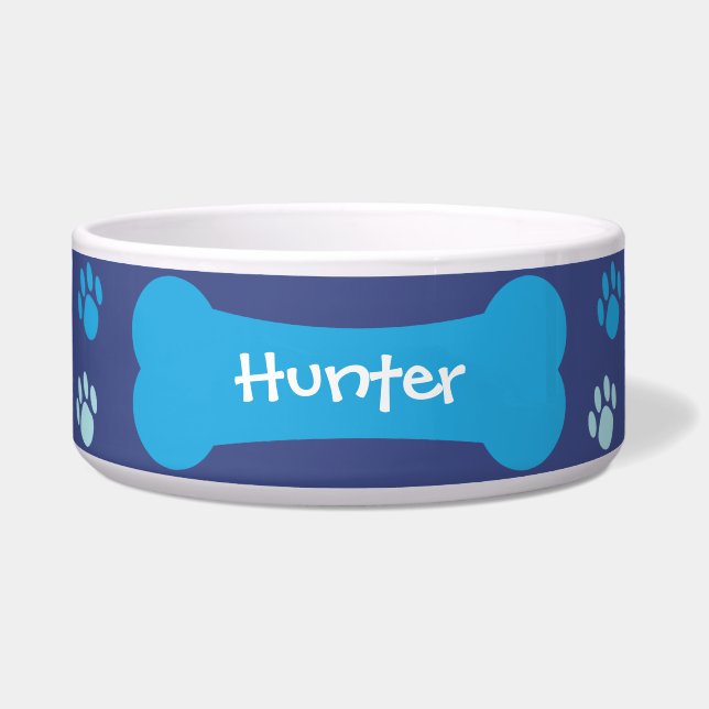 Comedero Perro Hueso y Papas Impresiones Mascota Tazón de P (Frente)