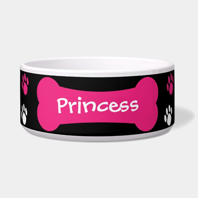 Comedero Perro Hueso y Papas Impresiones Mascota Tazón de P (Frente)