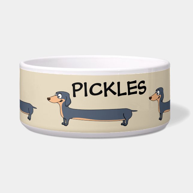 Comedero Perro largo - Tazón de cerámica de Dachshund (Frente)