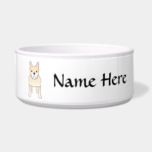 Comedero Perro lindo. Dogo francés poner crema pálido