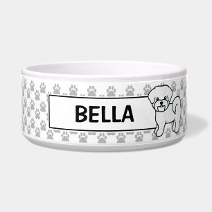 Comedero Perro Maltes Blanco Adorable Con Nombre De Mascota