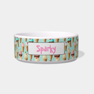 Comedero Perro Mascota de crema de hielo personalizado