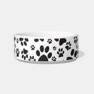 Comedero Perro Paws Black and White Polka Dot