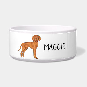 Comedero Perro Pointer Vizsla Húngaro De Pie Y Nombre