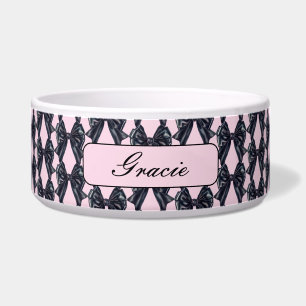 Comedero Perro rosado negro de vaca