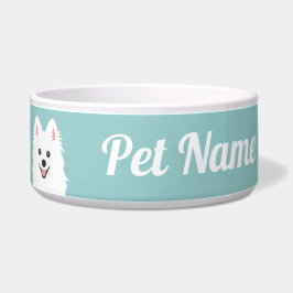 Comedero Perro Spitz Sonriente Personalizable / Pomeraniano