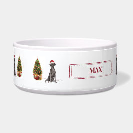 Comedero Perro y árbol graciosos de Black Lab Navidades