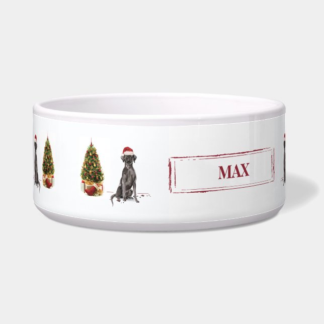 Comedero Perro y árbol graciosos de Black Lab Navidades (Izquierda)