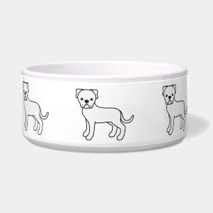Comedero Perros Bulldog Americano Blanco En Fila
