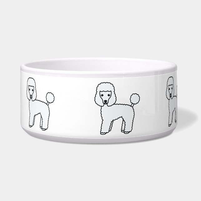 Comedero Perros Caniches Blancos Adorables (Derecha)