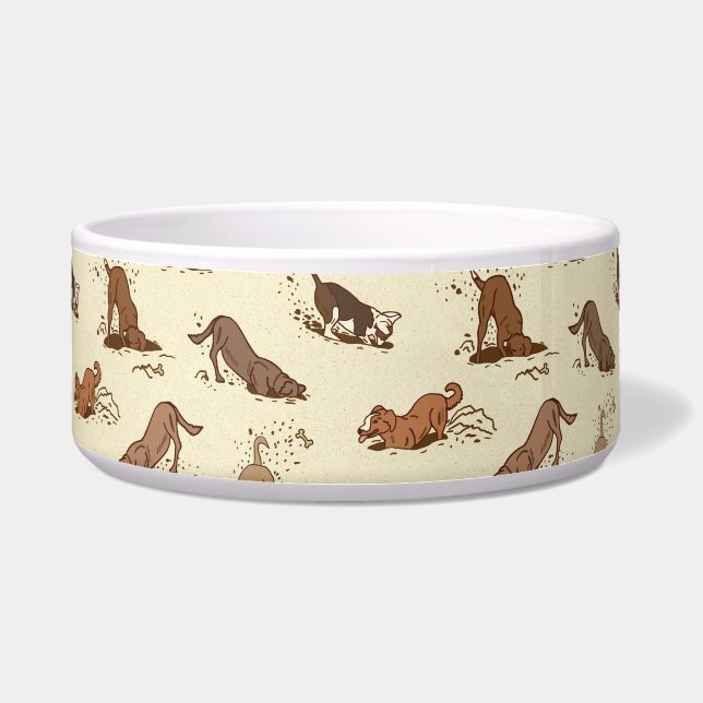 Comedero Perros cavadores sucios - patrón de vacaciones en  (Frente)