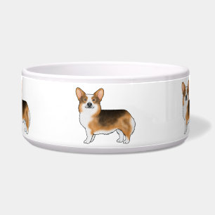 Comedero Perros Corgi Galés de Pembroke Tricolor de Cabeza