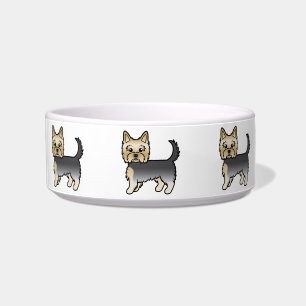 Comedero Perros de dibujos animados Yorkshire Terrier azule