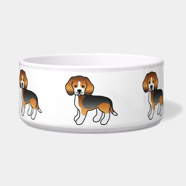 Comedero Perros de raza Beagle de dibujos animados de capa  (Frente)