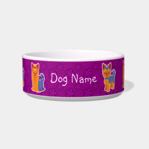 Comedero Perros del dibujo animado de Yorkie del pelo largo