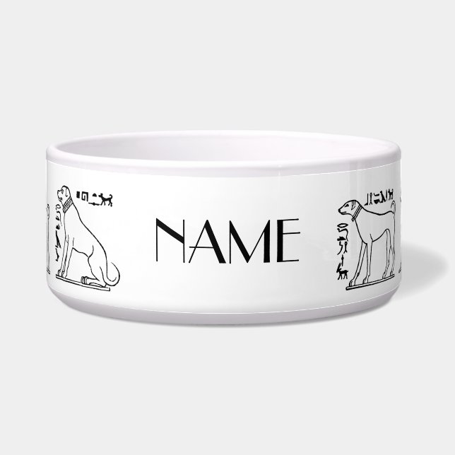 Comedero Perros egipcios, bolera de mascotas (Frente)