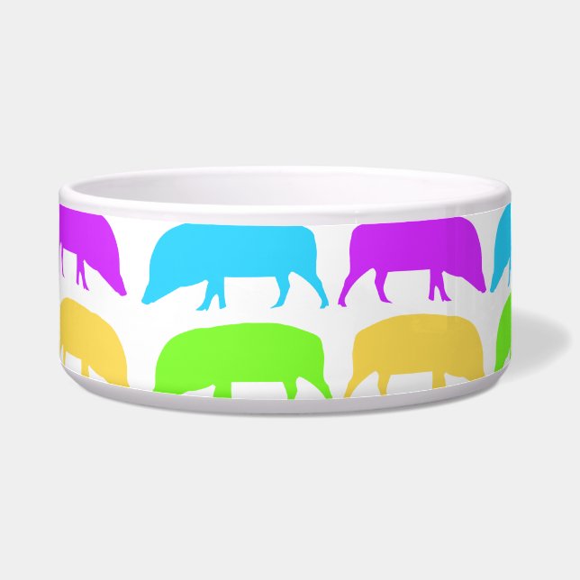 Comedero Perros multicolores Perro azul morado verde amaril (Izquierda)