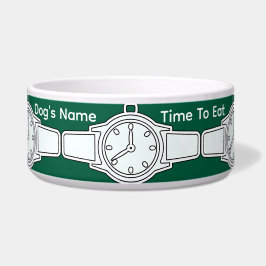 Comedero Personaliza el nombre del perro Hora de comer verd