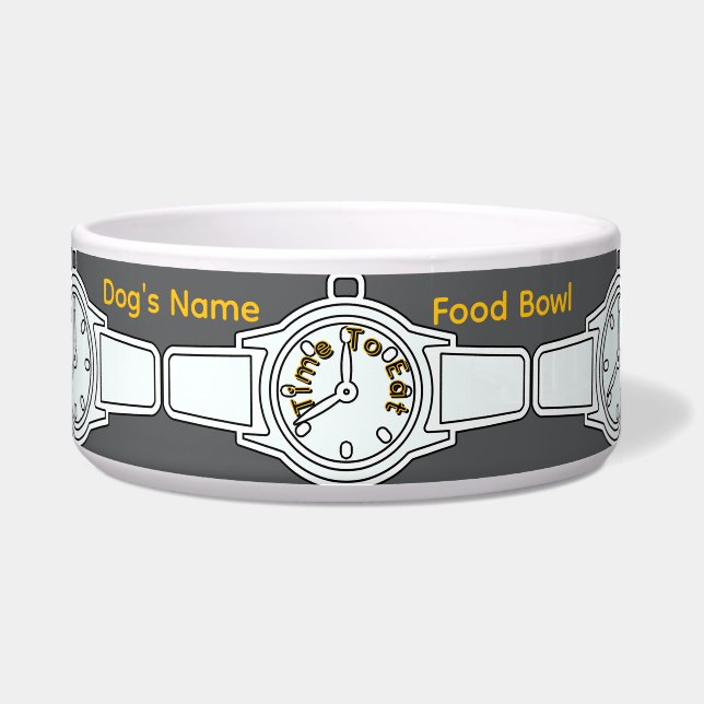 Comedero Personaliza el nombre del perro para comer comida  (Frente)
