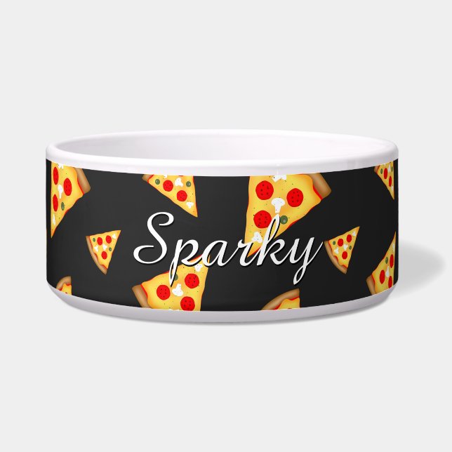 Comedero Personaliza el patrón de Guay y pizzas divertidas (Frente)