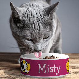 Comedero Personalizable de gatos de Calico y Tabby