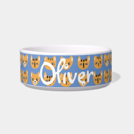 Comedero Personalizable de patrón de cabeza de gato amarill