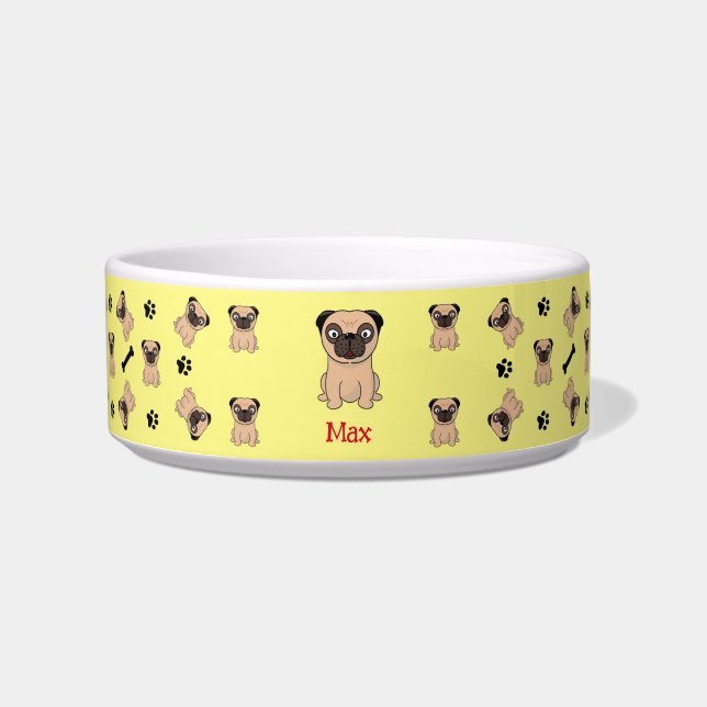 Comedero Personalizable Pug (Frente)