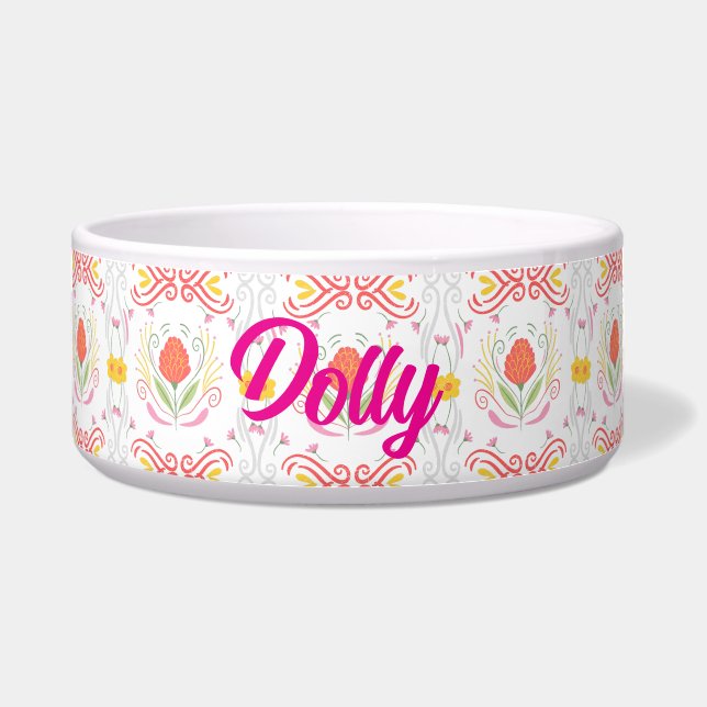 Comedero Personalizable rosado bonito Bowl (Frente)