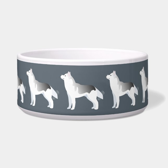 Comedero Personalizable Siberian Husky básico de raza plate (Frente)
