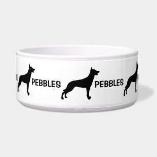 Comedero Personalizado Belga Malinois Dog Silhouette Dog Bo