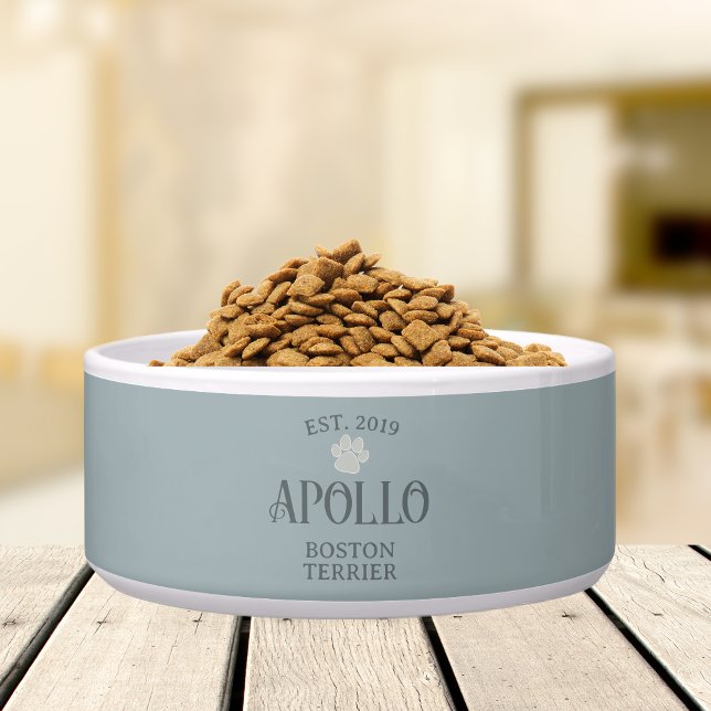 Comedero Personalizado Bonito Moderno Script Typography Mas (Customize this fun, custom dog bowl with your pet's name! )