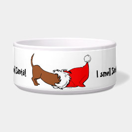 Comedero Personalizado Dachshund Navidades Santa