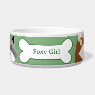 Comedero Personalizado de Fox y Raccoon Mascota Tazón de Co