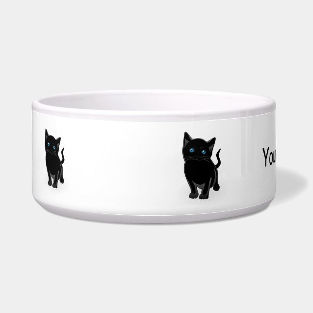 Comedero Personalizado de gatitos negros (Frente)