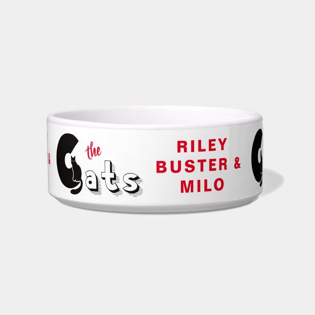 Comedero Personalizado de gato bonito (Frente)