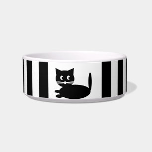 Comedero Personalizado de gato negro y blanco - Tazón de ma