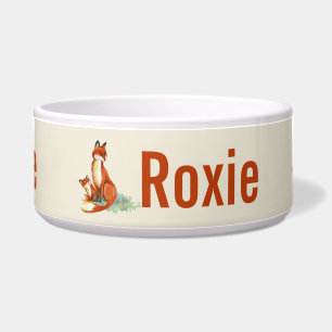 Comedero Personalizado de Ilustracion de agua de Fox y Baby