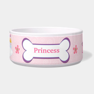 Comedero Personalizado de la princesa Mascota Tazón de comi