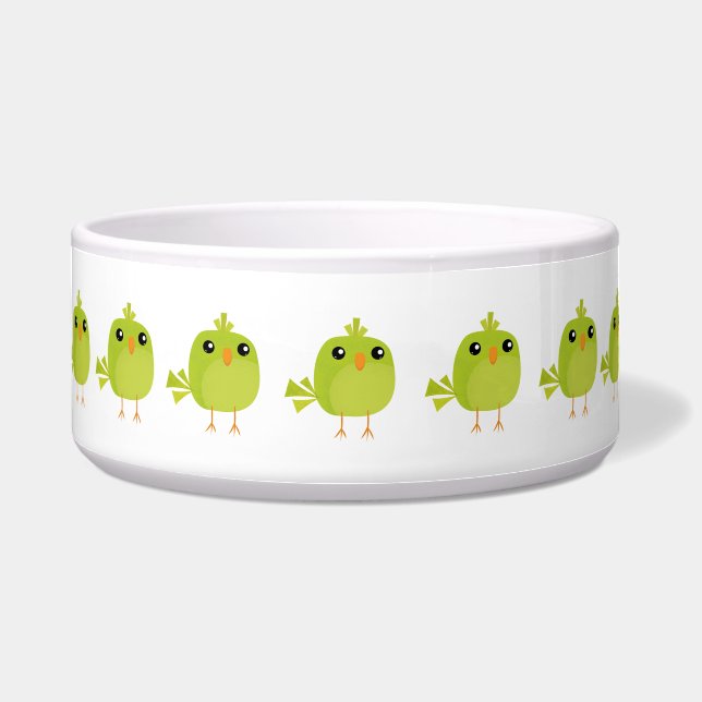 Comedero Personalizado de pájaro verde (Frente)