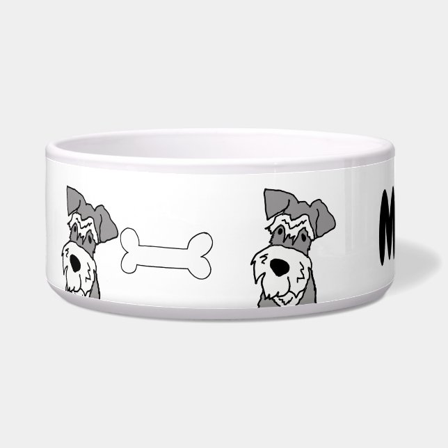 Comedero Personalizado de perro Schnauzer en miniatura (Izquierda)