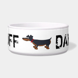 Comedero Personalizado del Día del Ruff Dachshund Perro Mas
