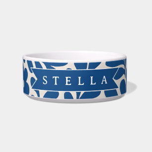 Comedero Personalizado Floral Folclórico Azul Nórdico Perso